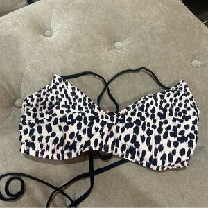 Target Black and White Leopard Bikini Top
